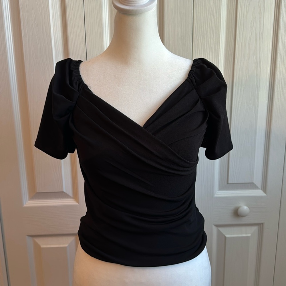Express v neck blouse with zipper back